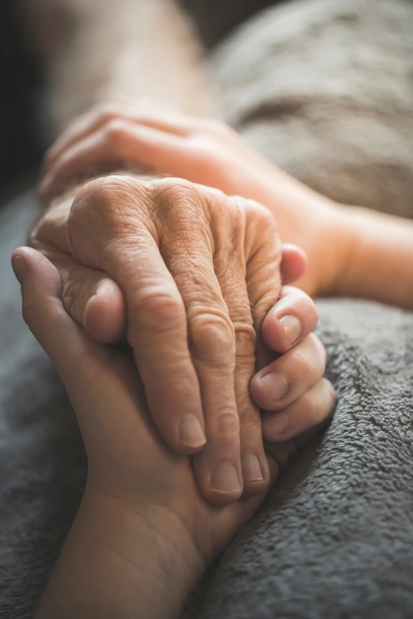 Close-up of supportive hands